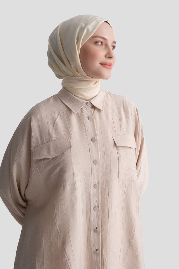 Rayon Karışımlı Tunik Bej