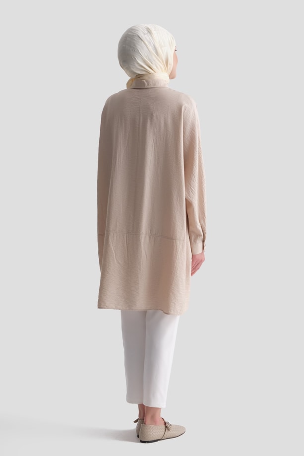 Rayon Karışımlı Tunik Bej