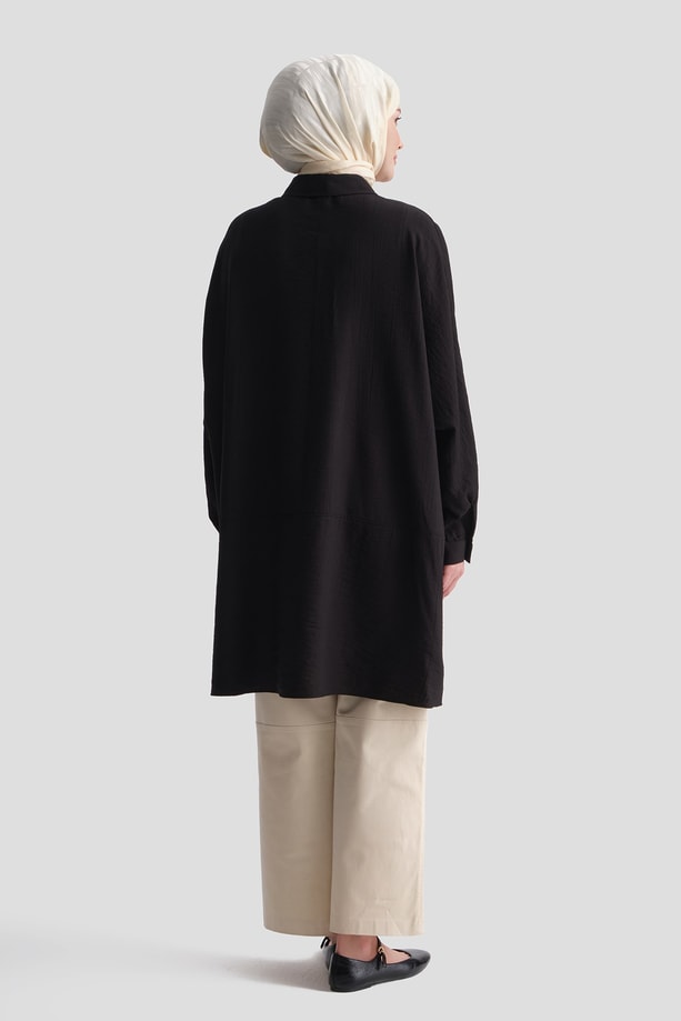 Rayon Karışımlı Tunik Siyah