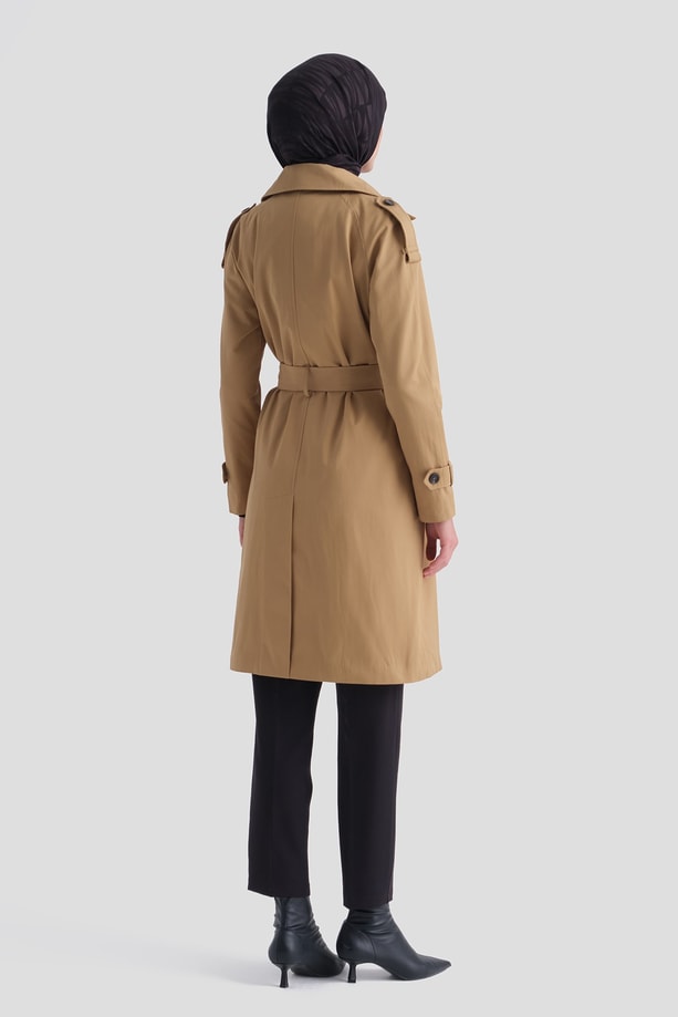 Basic Kısa Trençkot Camel