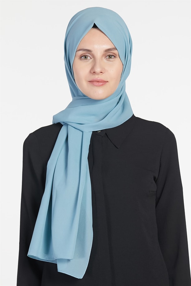Belli Polyester Şal 00Oaat44 Mavi