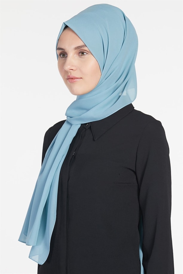 Belli Polyester Şal 00Oaat44 Mavi