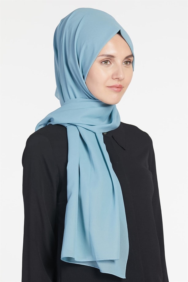 Belli Polyester Şal 00Oaat44 Mavi