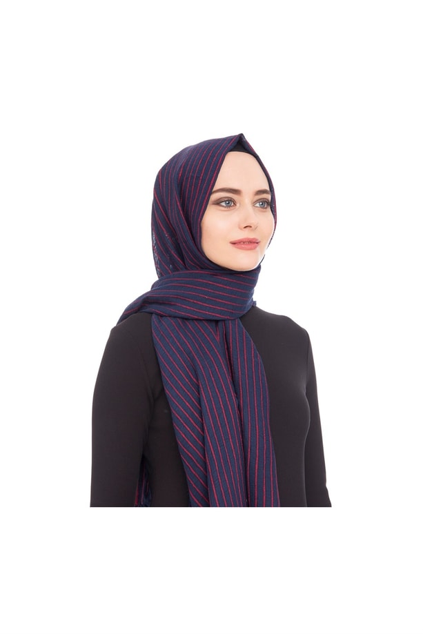Armine Armine Gold Şal 00Oaat44 Bordo-Lacivert