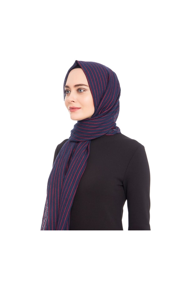 Armine Armine Gold Şal 00Oaat44 Bordo-Lacivert