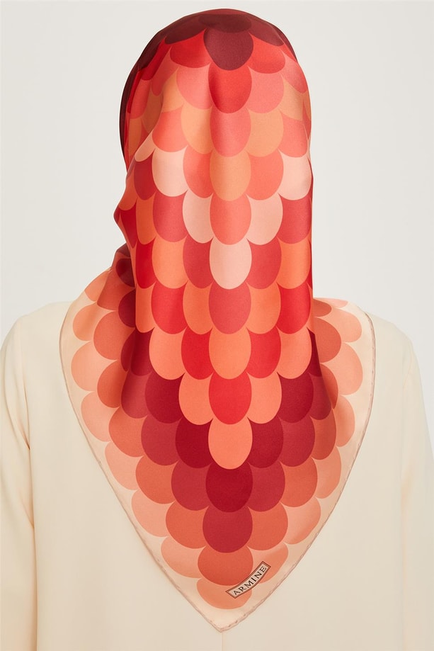 Armine Geometrik Desenli Twill Saf İpek Eşarp 9212D 81 32