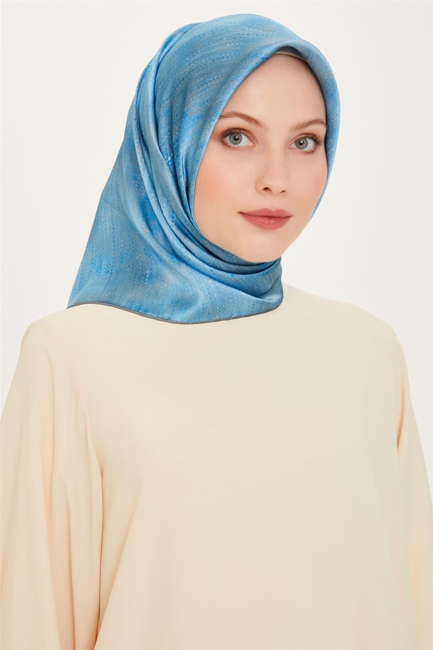 Armine Soyut Desenli Twill Saf İpek Eşarp 9221D 05