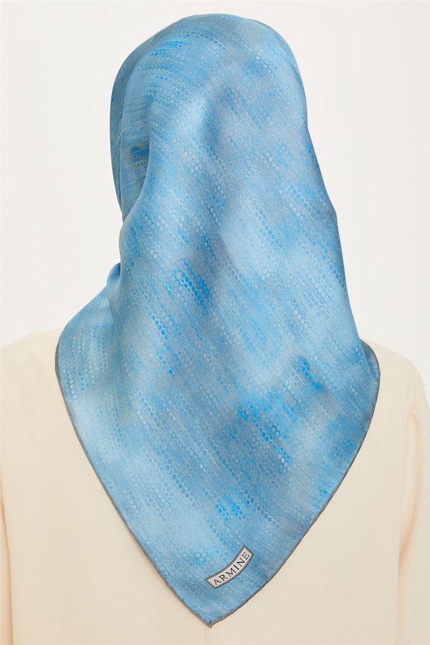 Armine Soyut Desenli Twill Saf İpek Eşarp 9221D 05