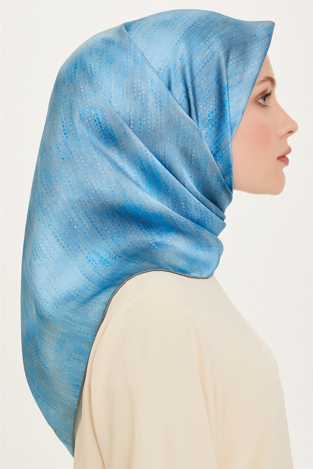 Armine Soyut Desenli Twill Saf İpek Eşarp 9221D 05