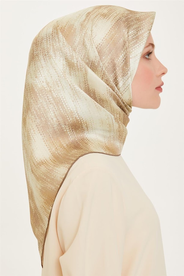 Armine Soyut Desenli Twill Saf İpek Eşarp 9221D 36