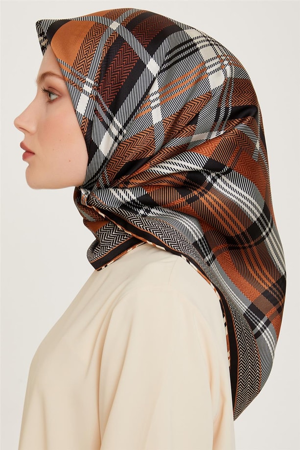 Armine Twill Saf İpek Eşarp 9223D 01