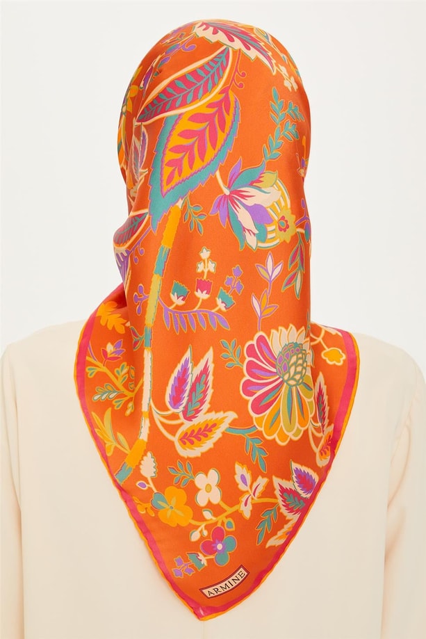 Armine Twill Saf İpek Eşarp 9227D 02