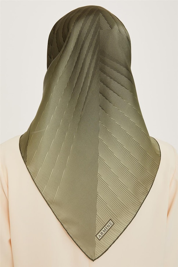 Armine Geometrik Desenli Twill Saf İpek Eşarp 9237D 51