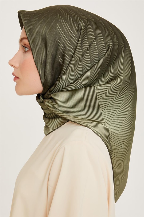 Armine Geometrik Desenli Twill Saf İpek Eşarp 9237D 51