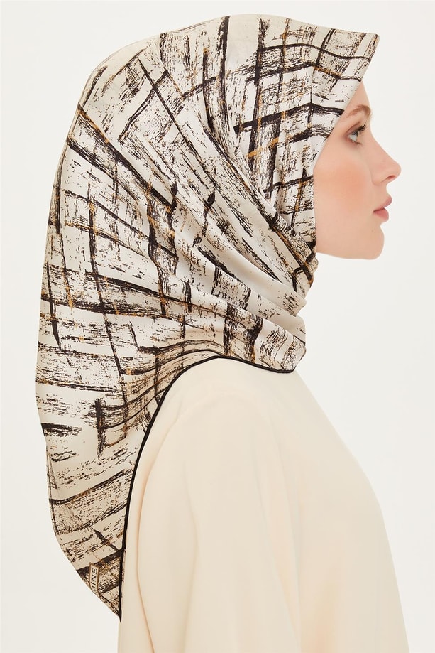 Armine Twill Saf İpek Eşarp 9258D 01