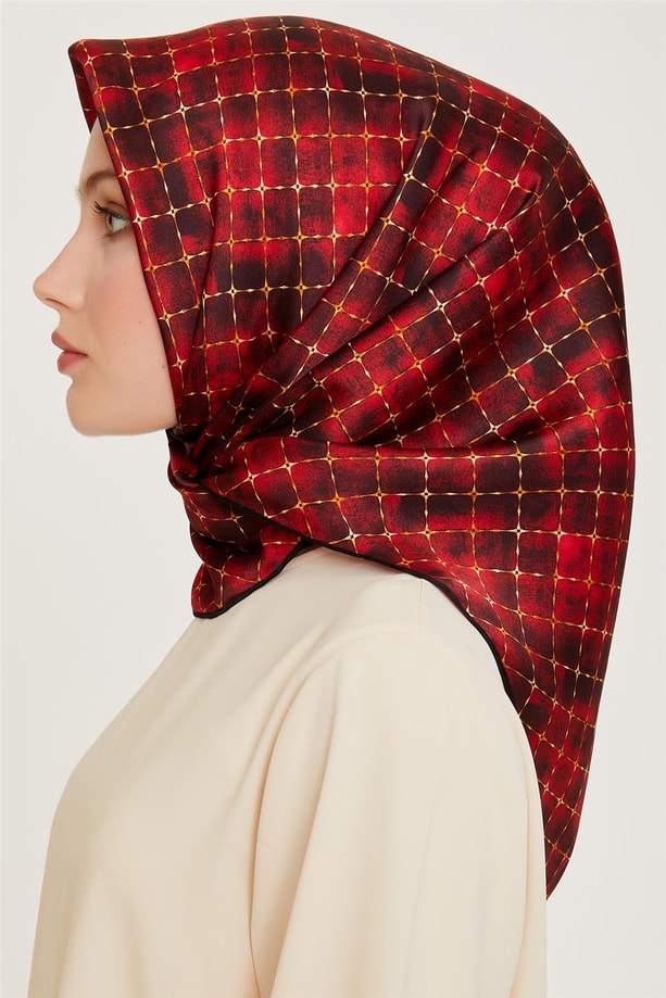 Armine Soyut Desenli Twill Saf İpek Eşarp 9259D 01 80