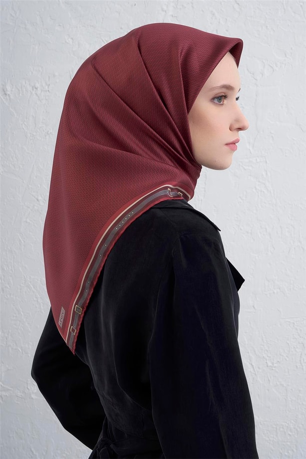 Armine Monogram Desenli Saf İpek Twill Eşarp 9401D 39