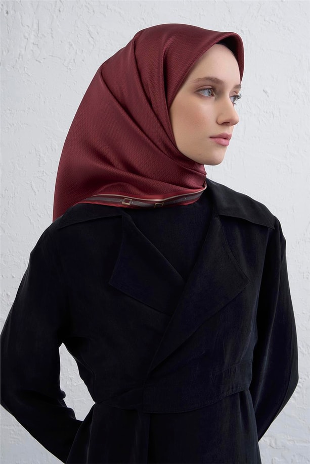 Armine Monogram Desenli Saf İpek Twill Eşarp 9401D 39