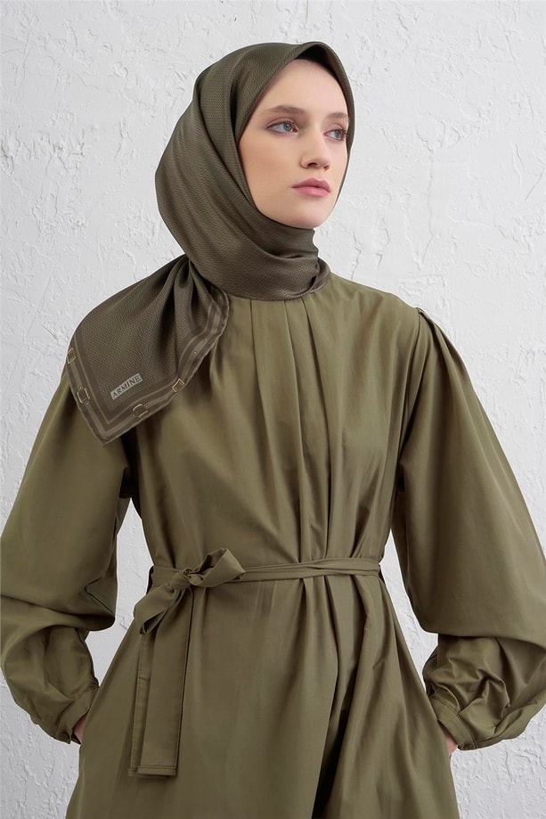 Armine Monogram Desenli Saf İpek Twill Eşarp 9401D 50