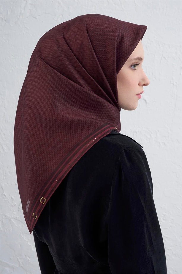 Armine Monogram Desenli Saf İpek Twill Eşarp 9401D 51