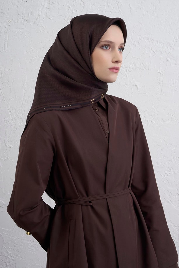 Armine Monogram Desenli Saf İpek Twill Eşarp 9401D 55