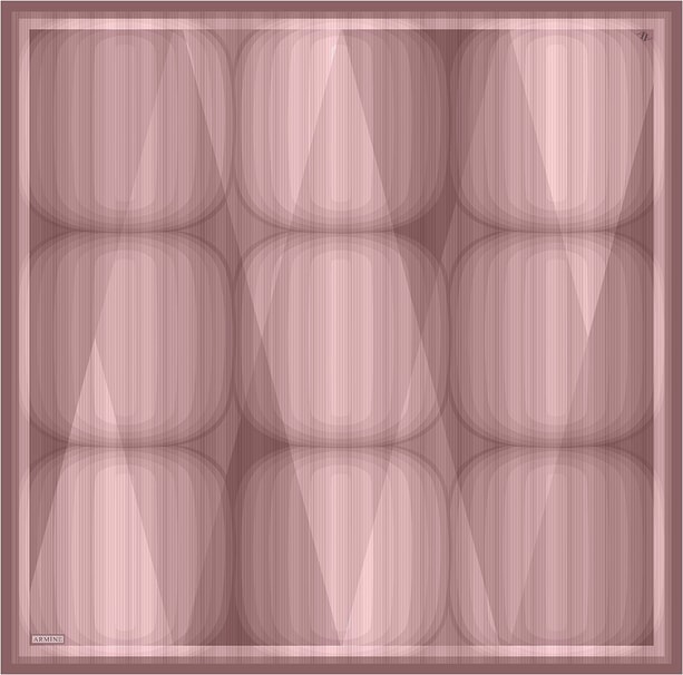 Armine Geometrik Desenli Saf İpek Twill Eşarp 9402D 05