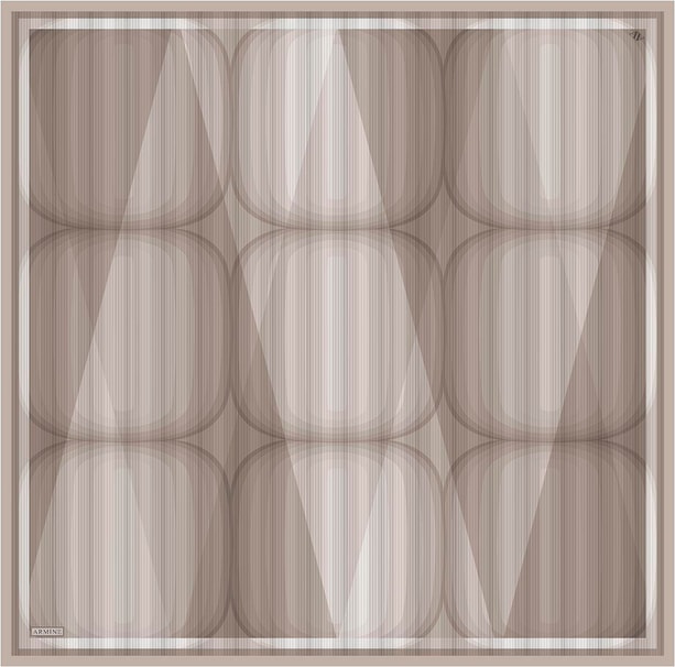 Armine Geometrik Desenli Saf İpek Twill Eşarp 9402D 07