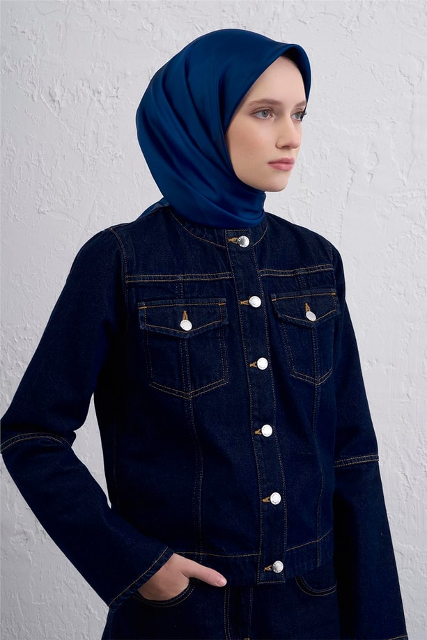 Armine Geometrik Desenli Saf İpek Twill Eşarp 9402D 83