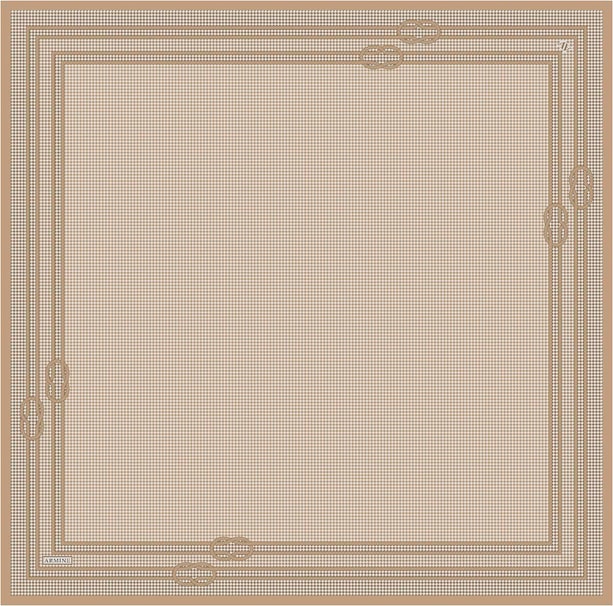 Armine Klasik Desenli Saf İpek Twill Eşarp 9404D 85