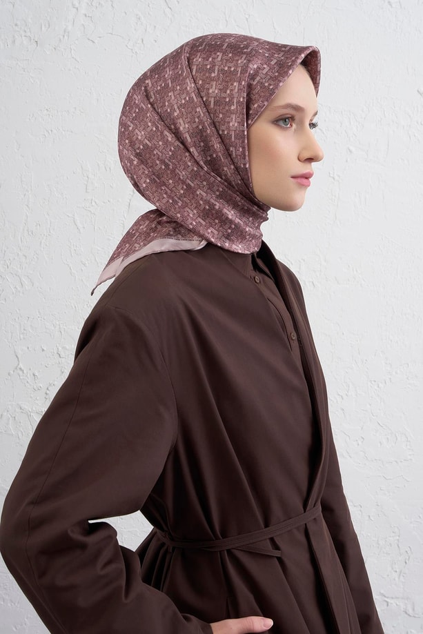 Armine Soyut Desenli Saf İpek Twill Eşarp 9405D 32