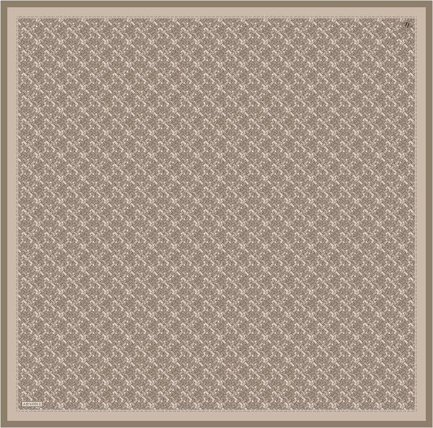 Armine Soyut Desenli Saf İpek Twill Eşarp 9405D 57