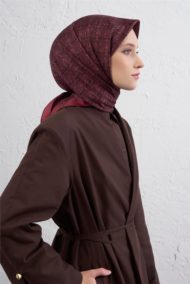 Armine Soyut Desenli Saf İpek Twill Eşarp 9405D 80