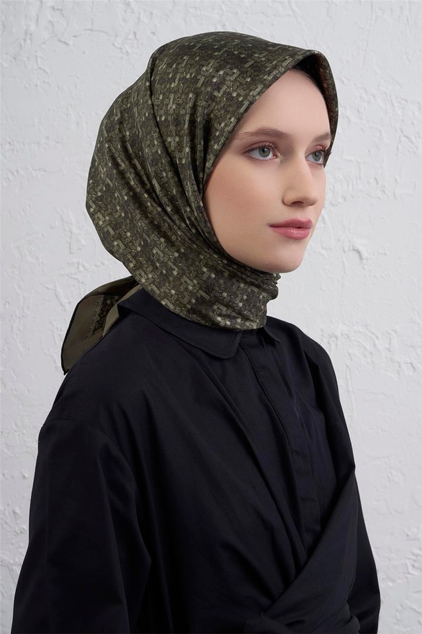 Armine Soyut Desenli Saf İpek Twill Eşarp 9405D 82