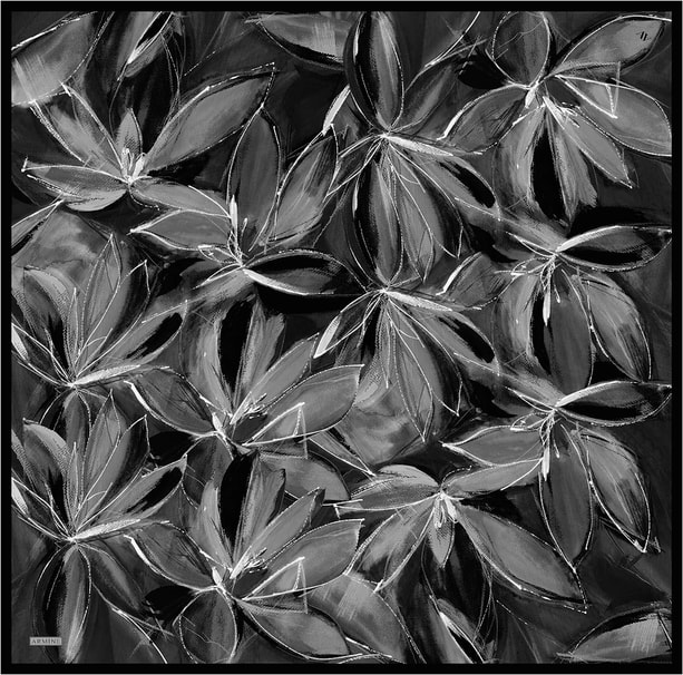 Armine Çiçek Desenli Saf İpek Twill Eşarp 9406D 59