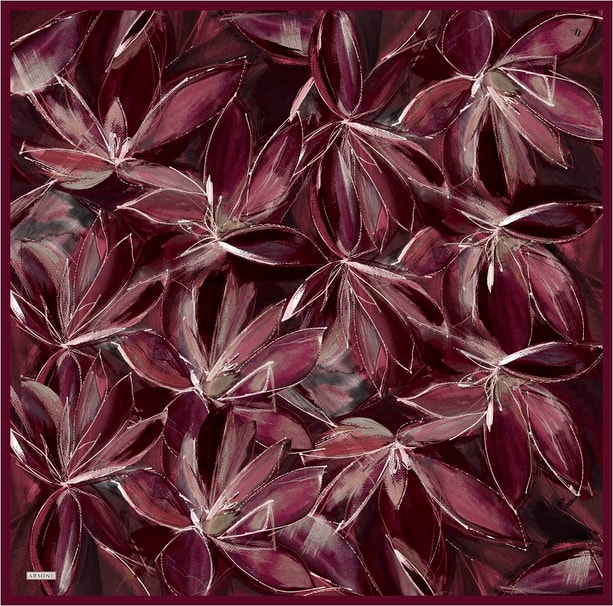 Armine Çiçek Desenli Saf İpek Twill Eşarp 9406D 81