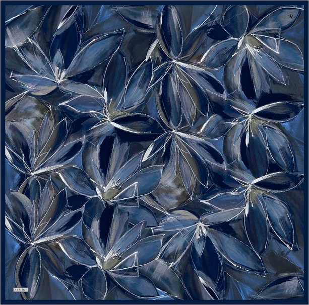 Armine Çiçek Desenli Saf İpek Twill Eşarp 9406D 83