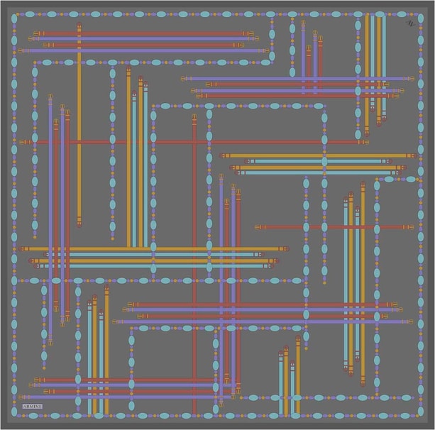 Armine Obje Desenli Saf İpek Twill Eşarp 9407D 54