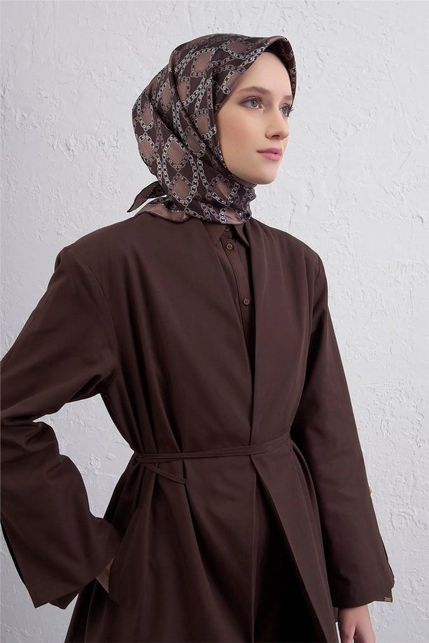 Armine Klasik Desenli Saf İpek Twill Eşarp 9410D 87