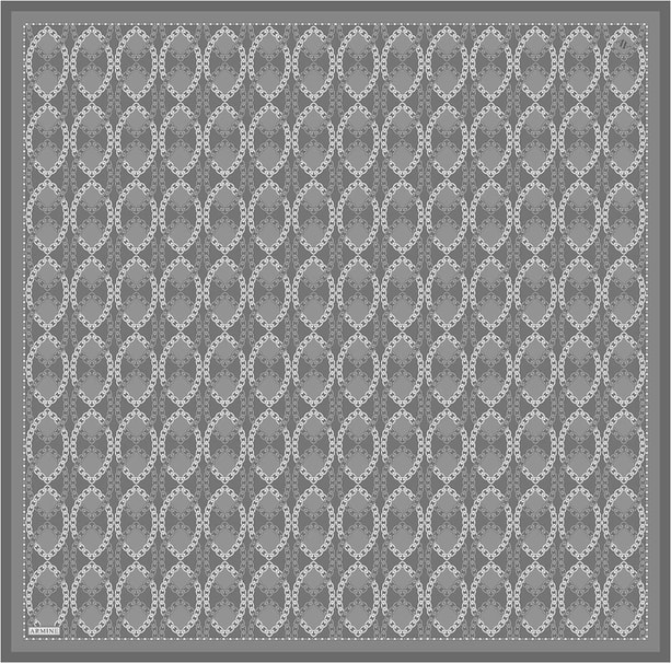 Armine Klasik Desenli Saf İpek Twill Eşarp 9410D 88