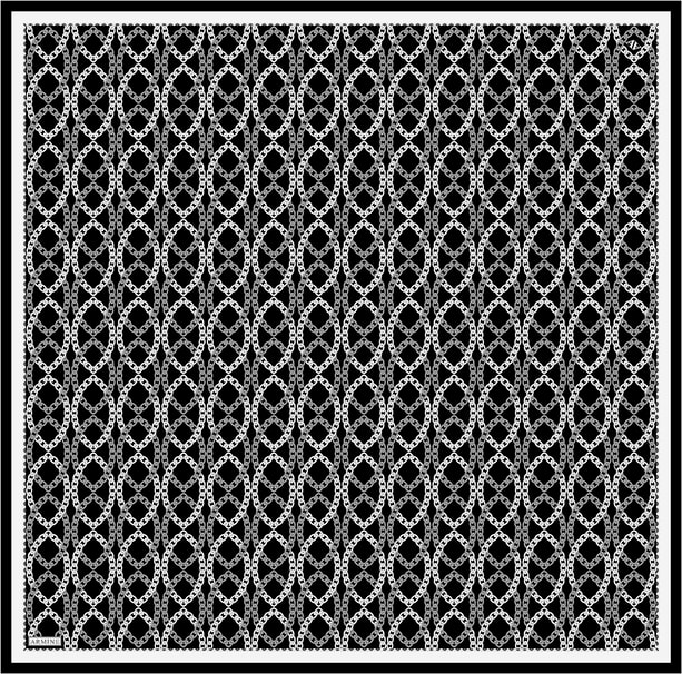 Armine Klasik Desenli Saf İpek Twill Eşarp 9410D 89