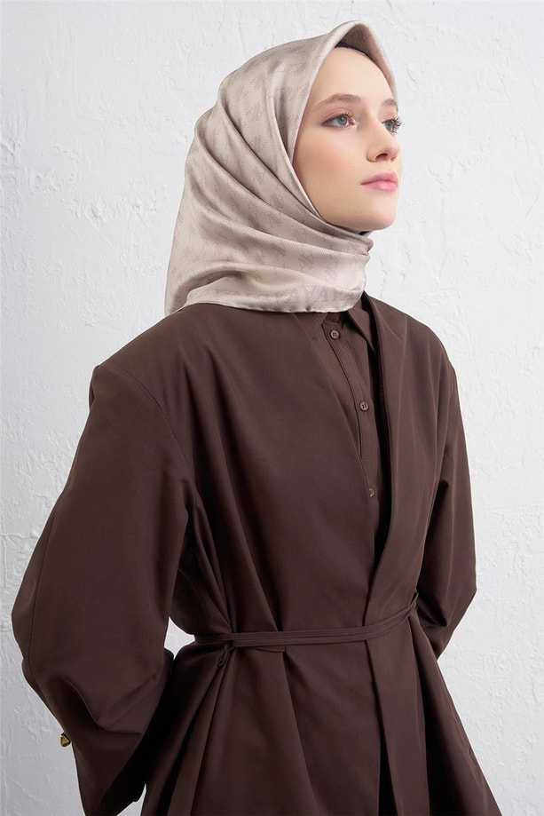 Armine Monogram Desenli Saf İpek Twill Eşarp 9412D 82