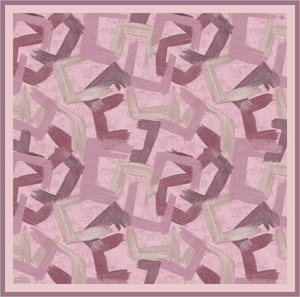 Armine Geometrik Desenli Saf İpek Twill Eşarp 9413D 06