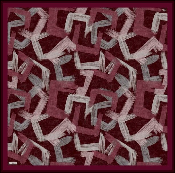 Armine Geometrik Desenli Saf İpek Twill Eşarp 9413D 81