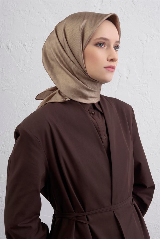 Armine Soyut Desenli Saf İpek Twill Eşarp 9415D 02