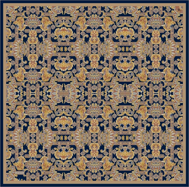 Armine Etnik Desen Saf İpek Twill Eşarp 9416D 03