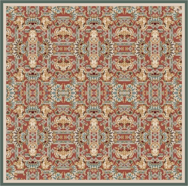 Armine Etnik Desen Saf İpek Twill Eşarp 9416D 31