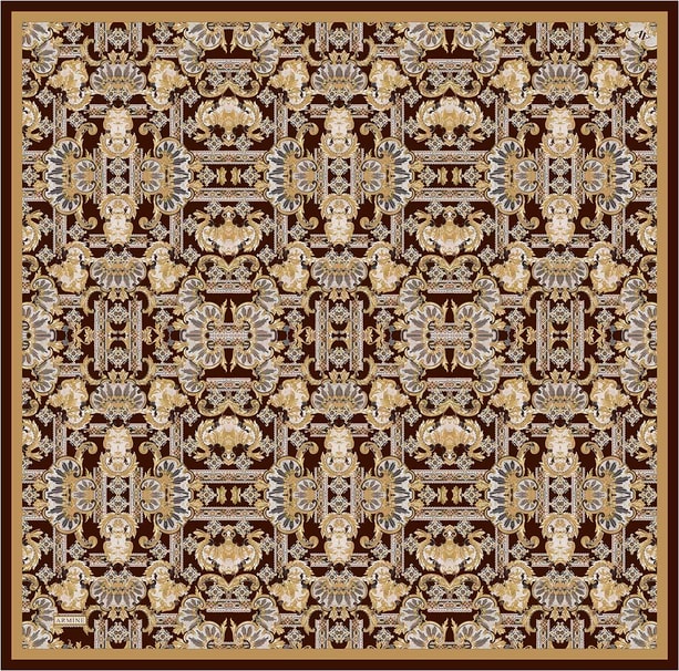 Armine Etnik Desen Saf İpek Twill Eşarp 9416D 32