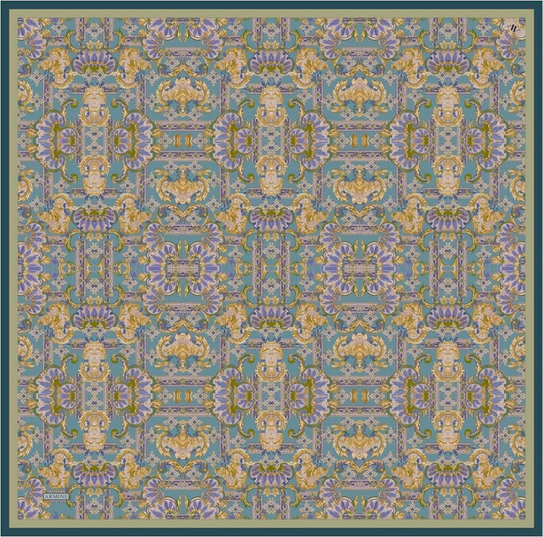 Armine Etnik Desen Saf İpek Twill Eşarp 9416D 52