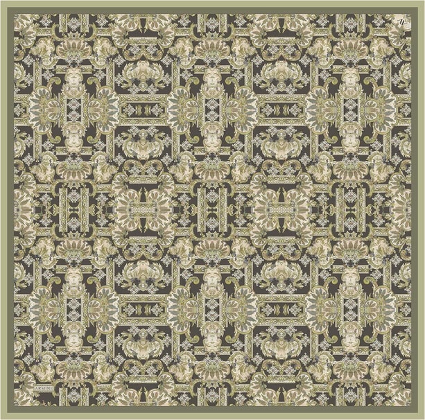 Armine Etnik Desen Saf İpek Twill Eşarp 9416D 80