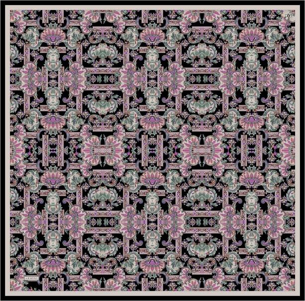 Armine Etnik Desen Saf İpek Twill Eşarp 9416D 81